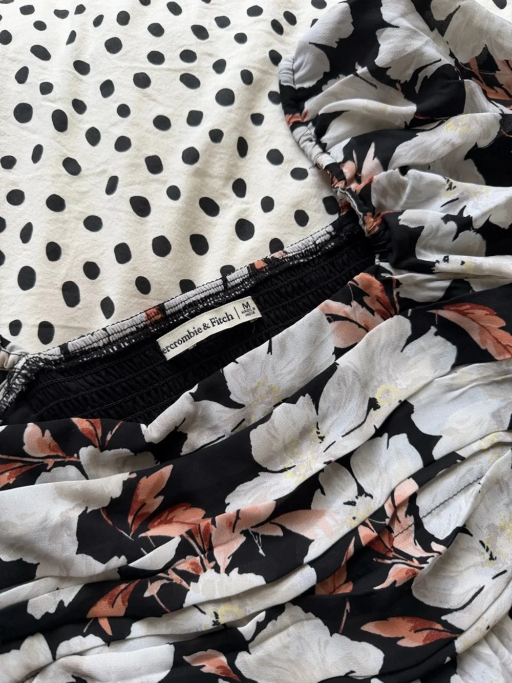 Abercrombie & Fitch Black and White Floral Square-Neck Mini Dress - Picture 2 of 5